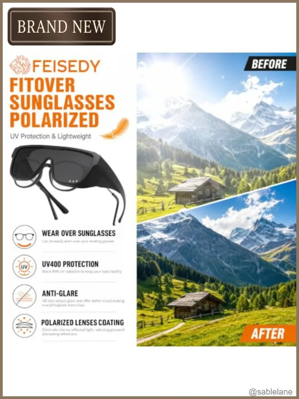 Fit Over Glasses Polarized Sunglasses HD UV400 TR90 for Men Women